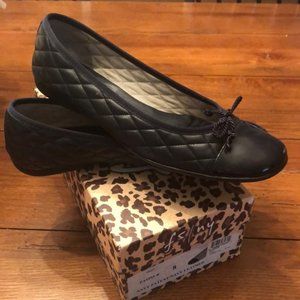 French Sole Navy Quilted Flats